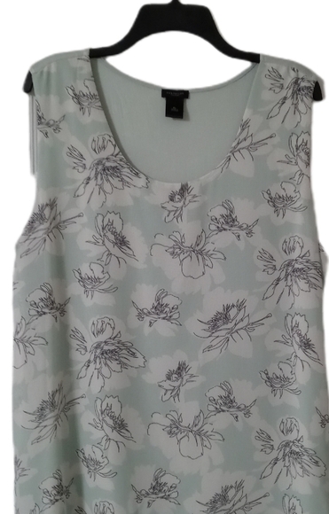Ann Taylor Factory Tops - Ann Taylor Mint Green Floral Tank Blouse